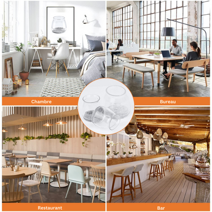 ChaiseFixe™ | Chaussettes invisibles et flexibles pour pieds de chaise – protégez vos sols contre les rayures